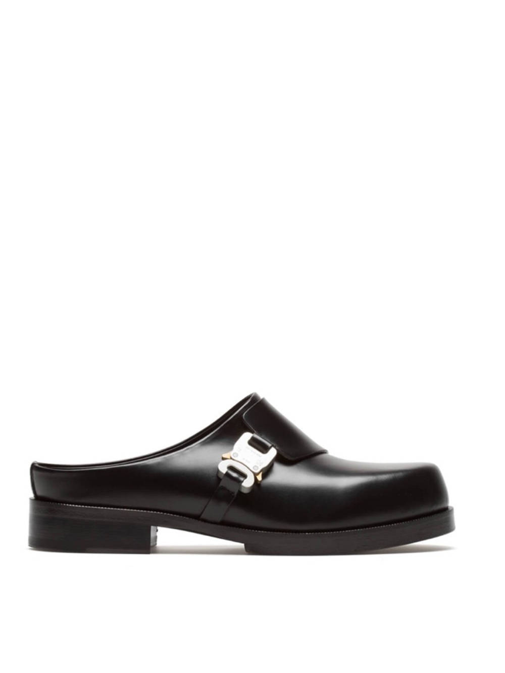 1017 ALYX 9SM Rollercoaster Formal Leather Black Leather Clog